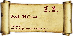 Bogi Mária névjegykártya