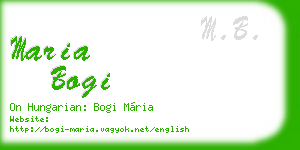 maria bogi business card
